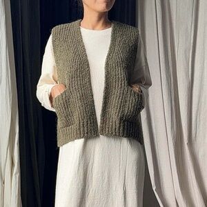 LE BON SHOPPE alpaca grandpa vest OLIVE